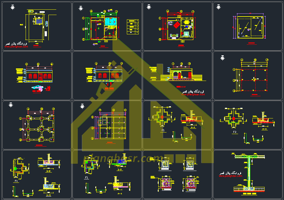 نقشه خانه باغ 85 متری یک طبقه مدرن