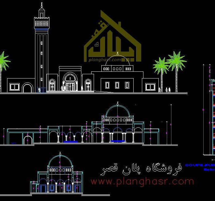 نقشه معماری مسجد 1000 متری