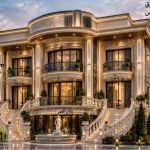 نقشه ویلای فوق لاکچری ۶۰۰ متری | تریبلکس رومیتریبلکس با نما کلاسیک