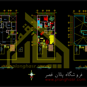 نقشه معماری و سازه آپارتمان 12 در 20 متر