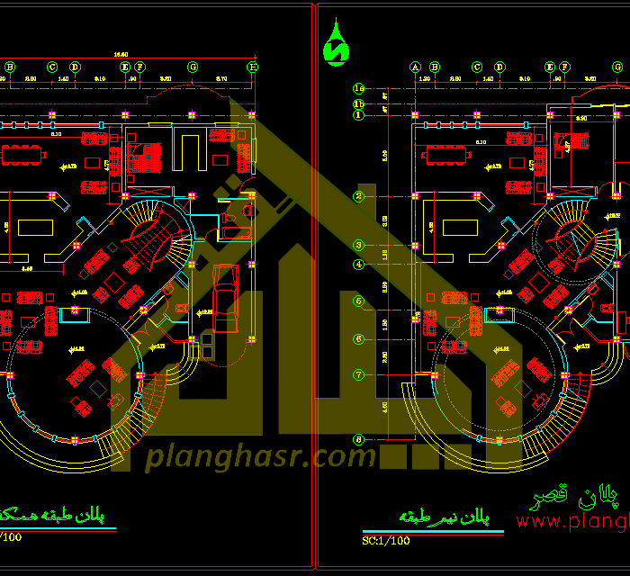 نقشه ویلا تریبلکس 600 متری نقشه معماری ویلا لوکس و لاکچری