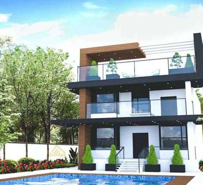 نقشه ی ویلای مدرن دوبلکس