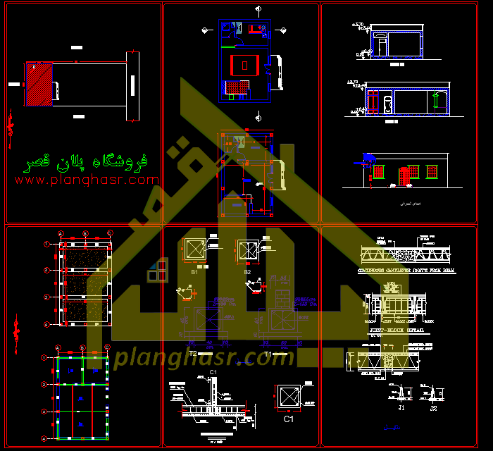 نقشه ی خانه ی ویلایی 10.5 در 6.5 متر 