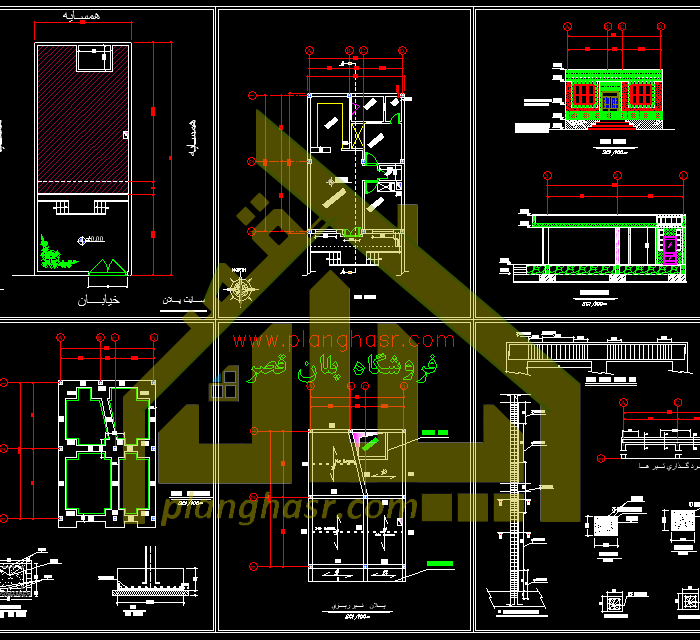 نقشه خانه ویلایی 7.5 در 10.80 با مساحت 80 متر