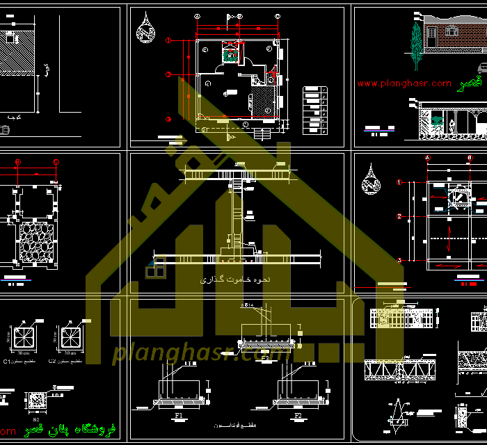 نقشه خانه ویلایی 10*10 یک طبقه