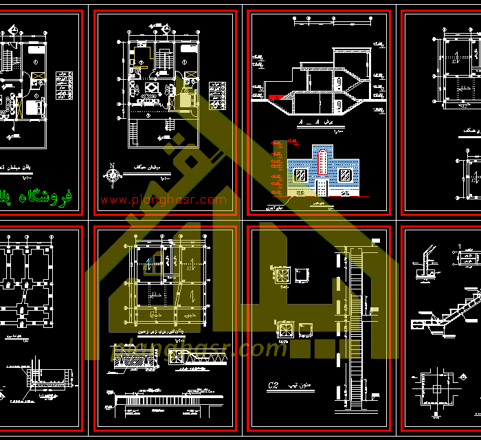 نقشه ی خانه ی ویلایی دو طبقه 10 در 11