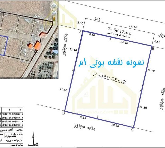 نمونه نقشه یوتی ام