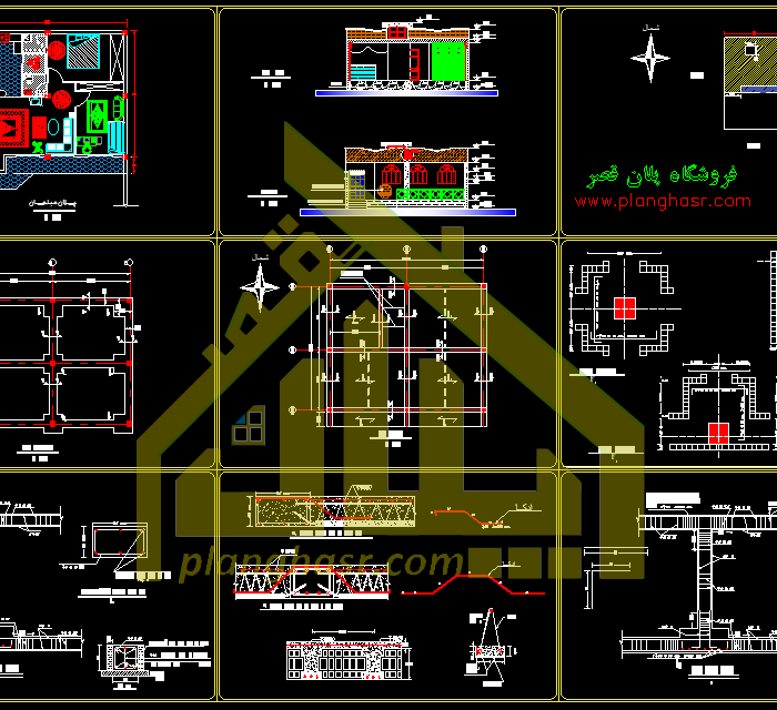 پلان نقشه ی خانه ی ویلایی 80 متری حیاط دار