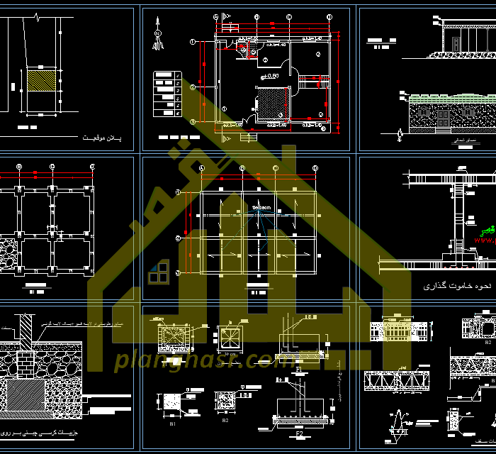 نقشه ی خانه ی سه خواب 10 در 14.5 