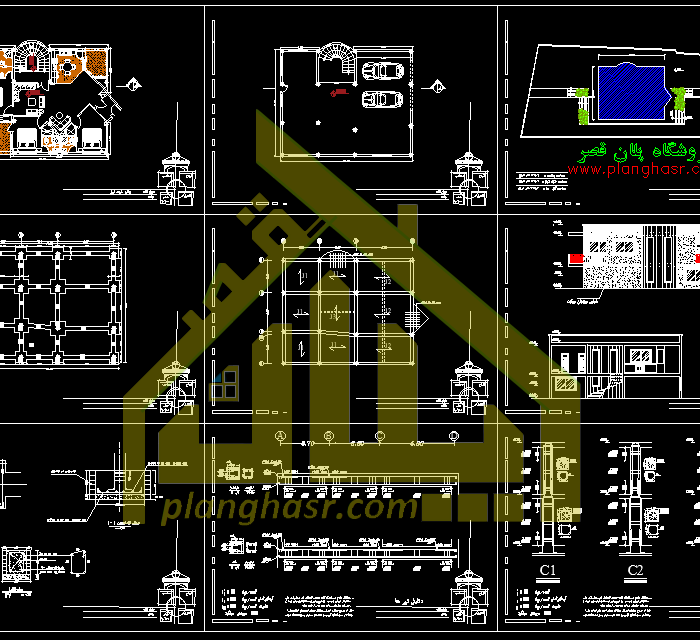 نقشه ویلا 150 متری سه خواب لوکس 13.63 در 11