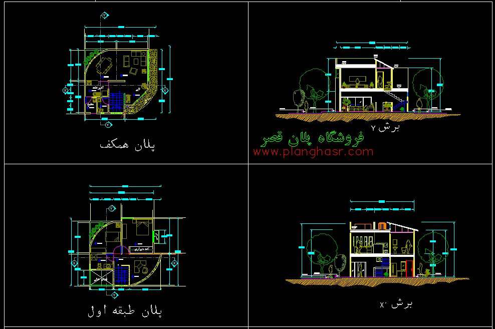 نقشه ویلا دوبلکس 120 متری مدرن 