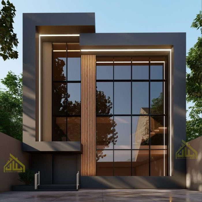 نقشه ویلای مدرن تریبلکس 14*10