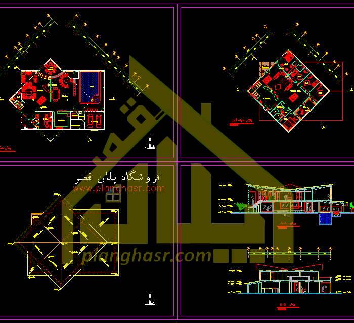 نقشه ویلا دوبلکس 700 متری
