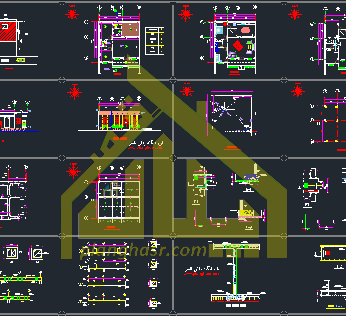 نقشه خانه 100 متری دو خوابه شمالی 10*10