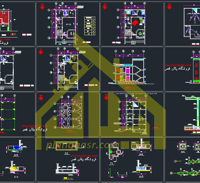 نقشه ساختمان دو طبقه 8.5 در 12 متر