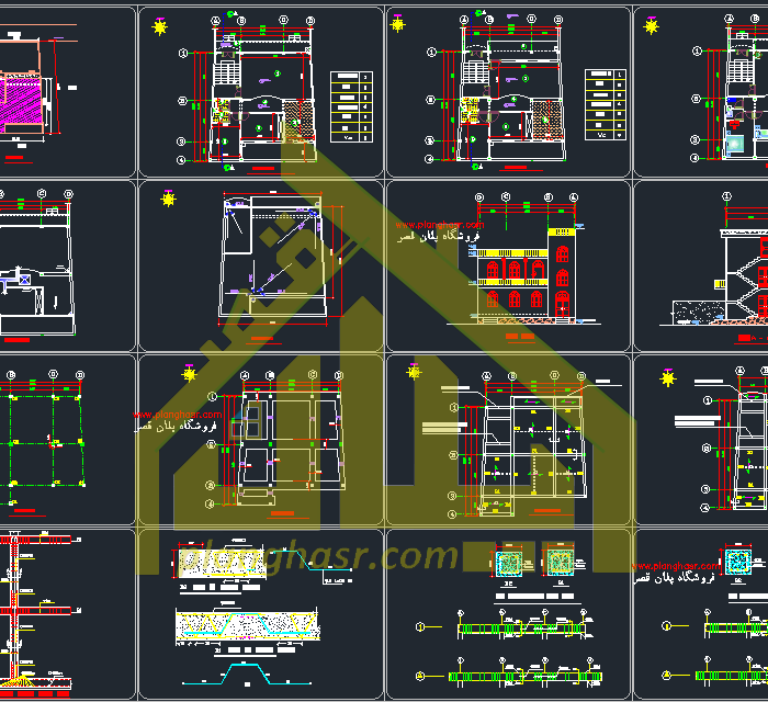 نقشه خانه دو طبقه 200 متری ویلایی هر طبقه 100 متری دو اتاقه