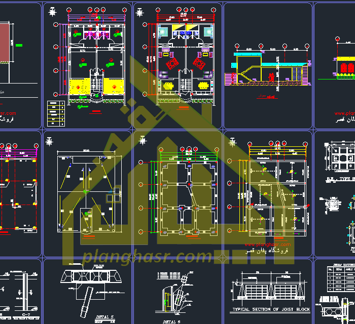 نقشه خانه 12 در 15 ویلایی مسکونی واحدی