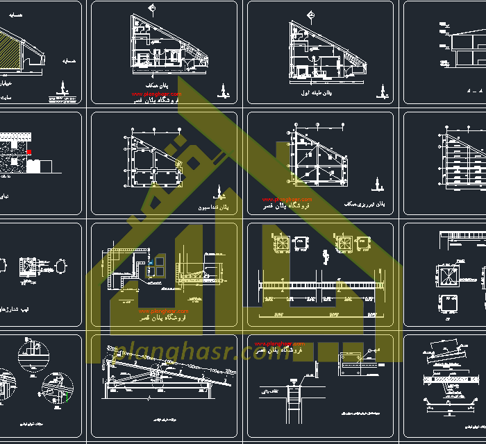 نقشه خانه 70 متری مثلثی دو طبقه 70 متری