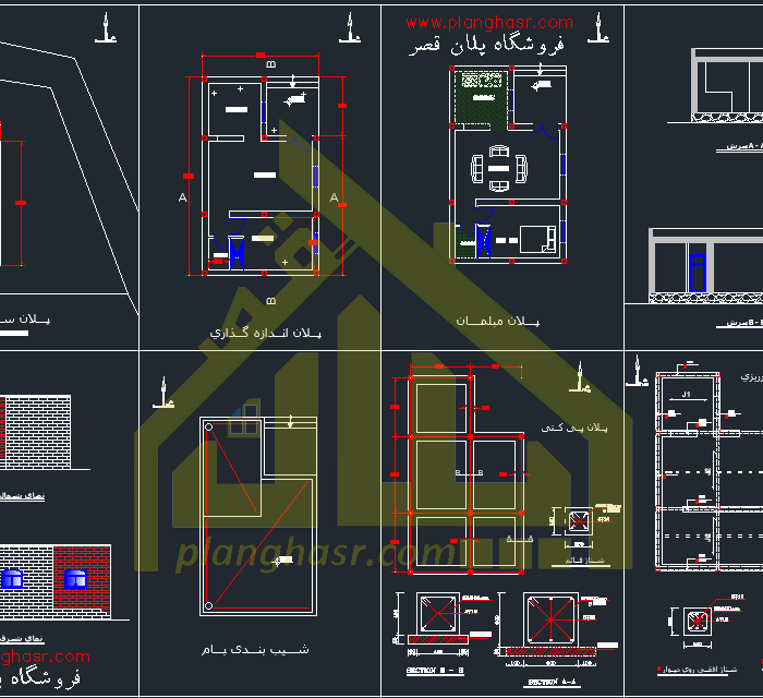 نقشه کامل خانه 65 متری