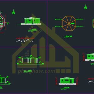 نقشه ویلا هشت‌ ضلعی ۷۰ متری