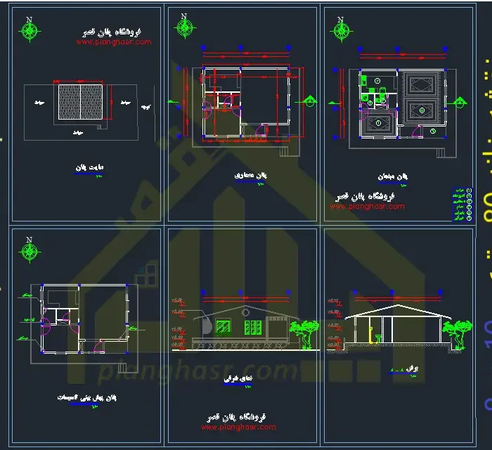 نقشه معماری خانه 80 متری تک خواب مستر
