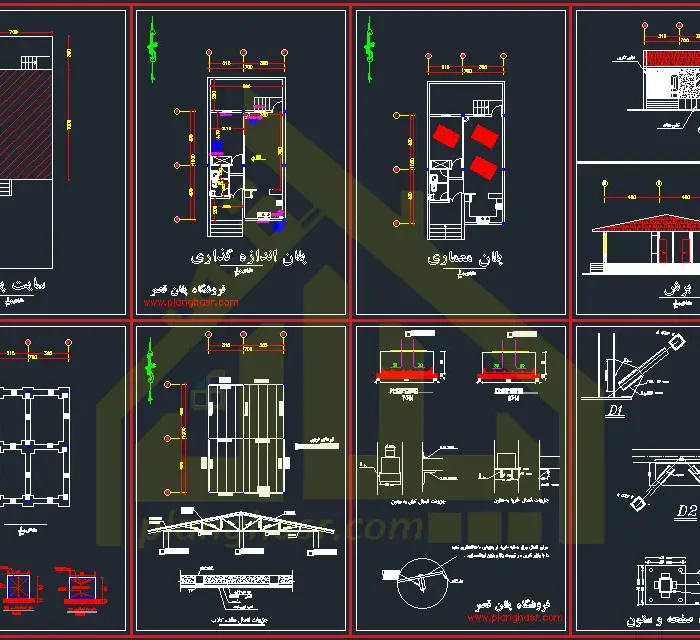نقشه خانه 70 متری یک خوابه با ابعاد 10*7
