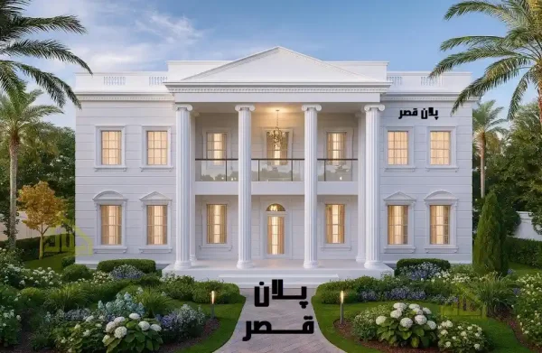 نقشه ویلای نئوکلاسیک | خرید پلان فلت و دوبلکس با نما و رندر سه‌بعدی